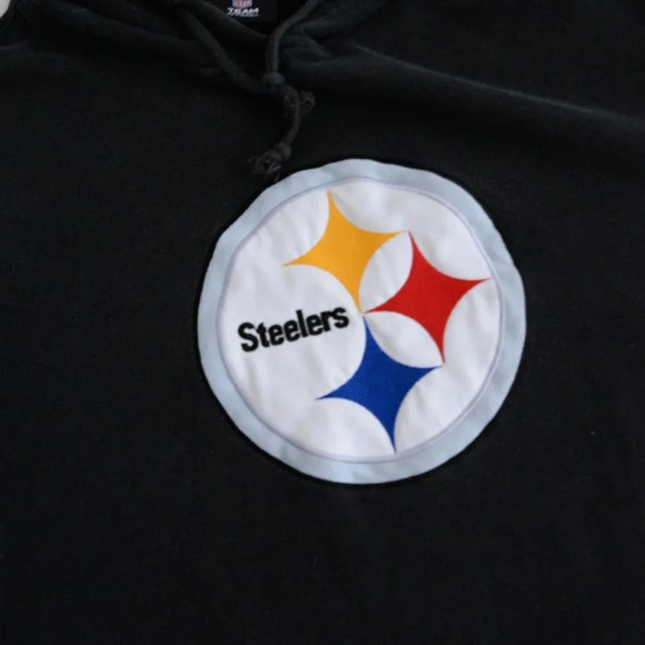 Vintage 11' Reebok NFL Team Apparel Pittsburgh Steelers Black Pullover Hoodie - Picture 9 of 10